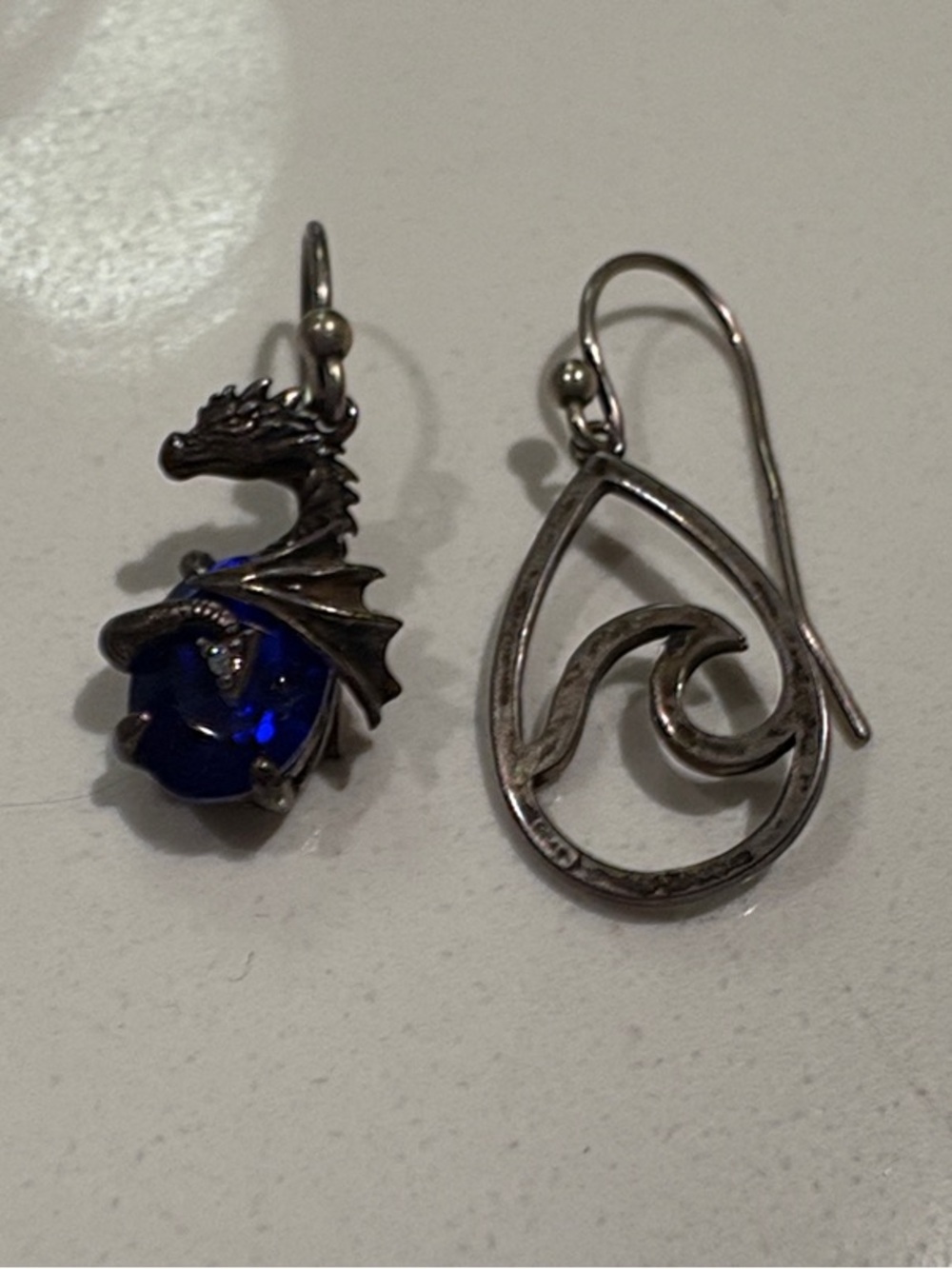 Blue Water Dragon Earrings